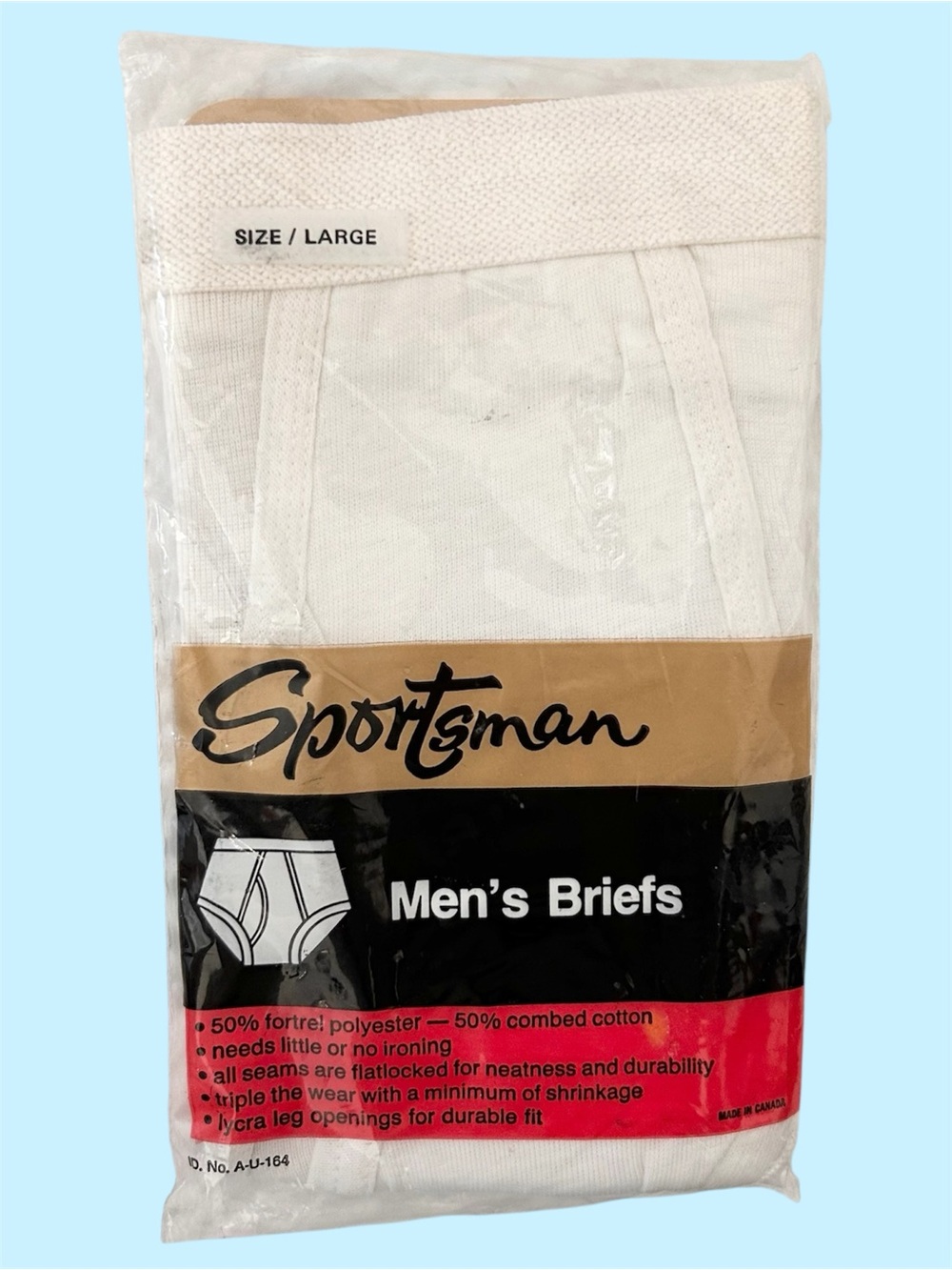 Vintage Sportsman Men’s Briefs 50/50 Size Large NWT White